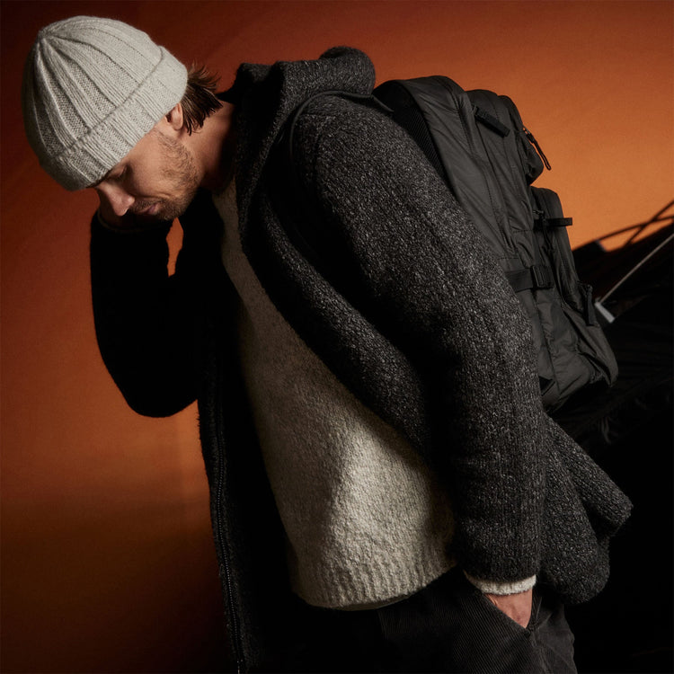 Cotton Wool Blend Chunky Hoodie in Charcoal | James Perse Los Angeles 