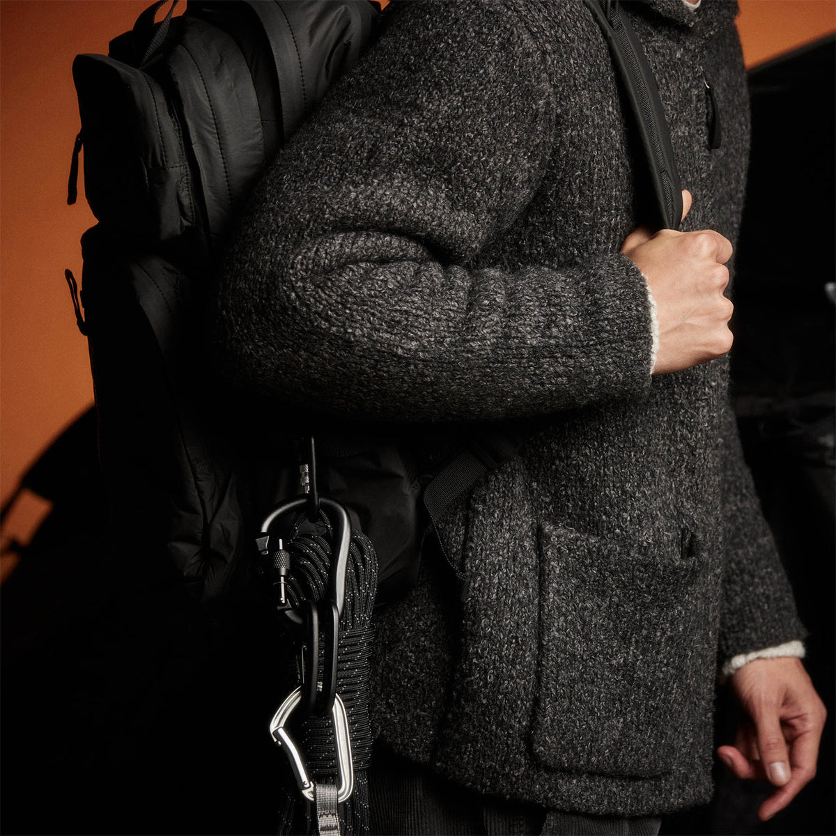 Cotton Wool Blend Chunky Hoodie in Charcoal | James Perse Los Angeles 