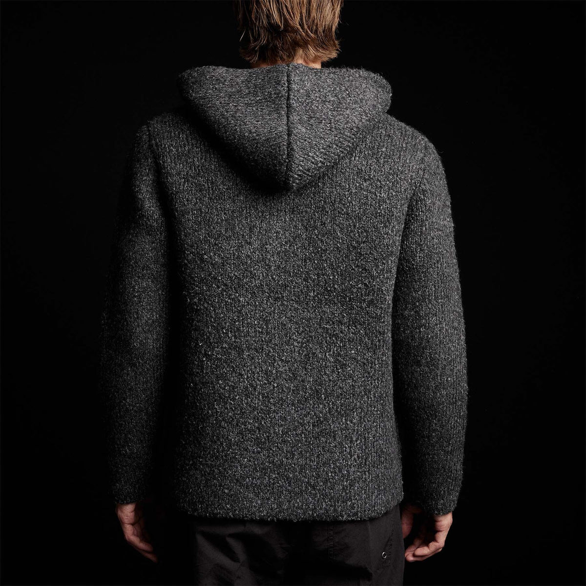 Cotton Wool Blend Chunky Hoodie in Charcoal | James Perse Los Angeles 