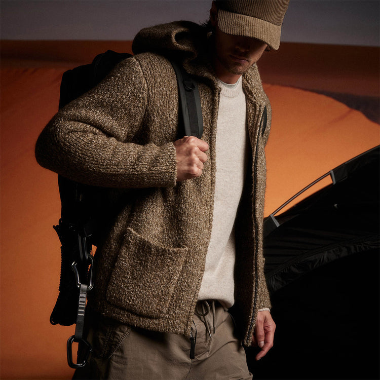Cotton Wool Blend Chunky Hoodie in Caper | James Perse Los Angeles 