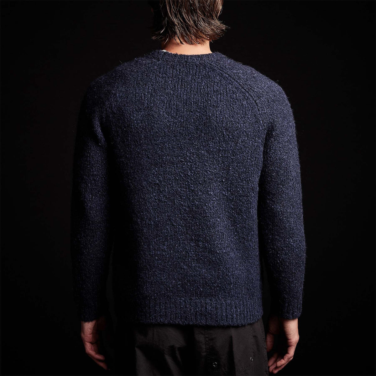Cotton Wool Blend Chunky Raglan in Navy | James Perse Los Angeles 