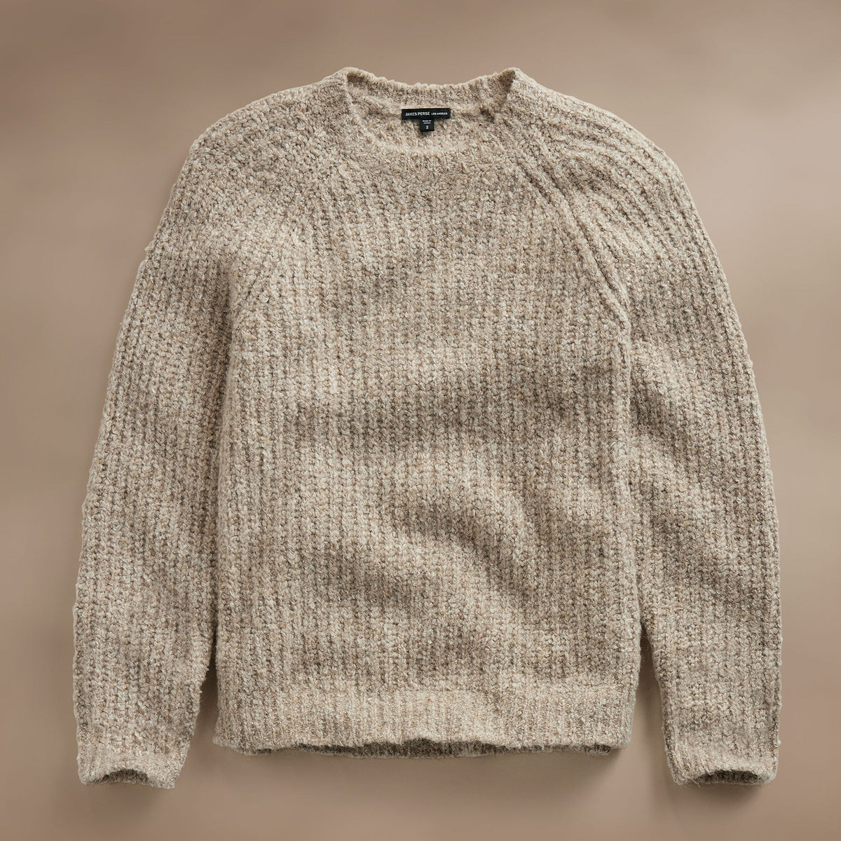Cotton Wool Blend Chunky Raglan  in Stone | James Perse Los Angeles
