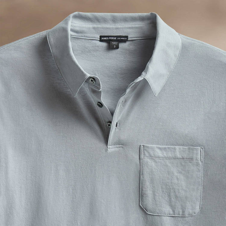 Cotton Linen Pocket Polo in Grey Sky | James Perse Los Angeles