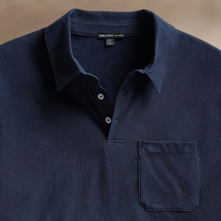 Cotton Linen Pocket Polo in Navy | James Perse Los Angeles
