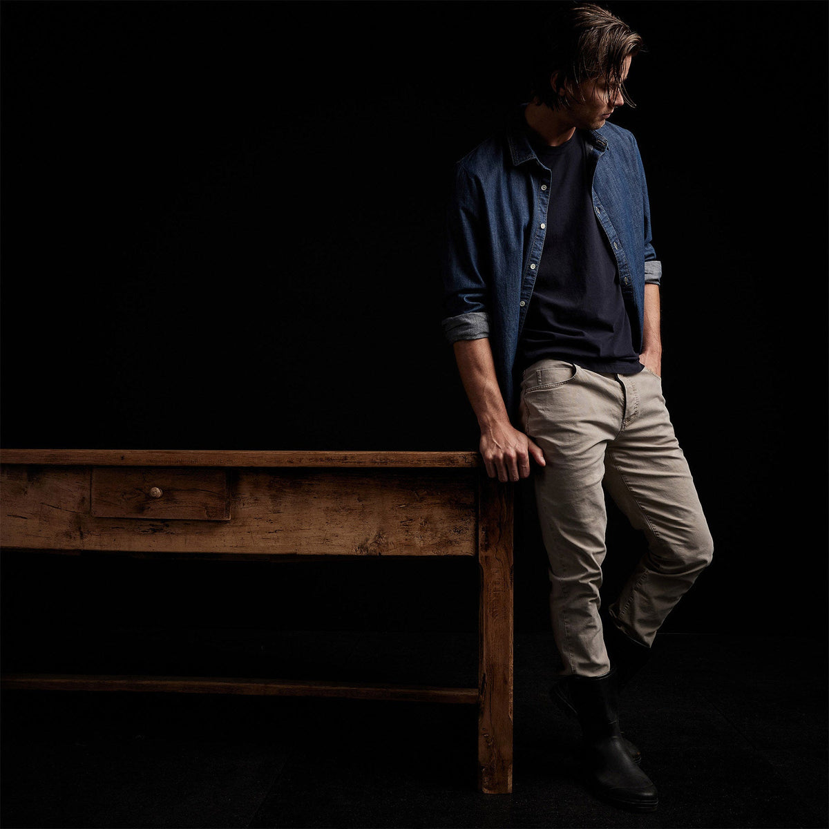 Ranch Cotton Jean in String Pigment | James Perse Los Angeles 