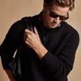 Dbl Bed Zip Cardigan in Black | James Perse Los Angeles
