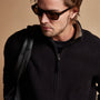Dbl Bed Zip Cardigan in Black | James Perse Los Angeles