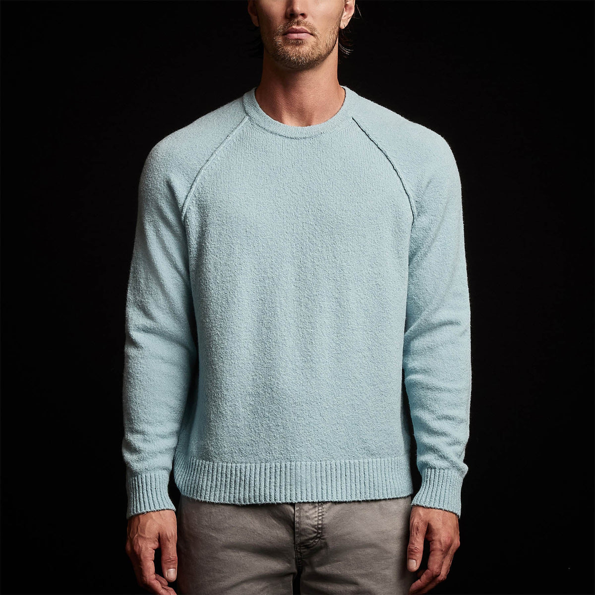 Cashmere Raglan Sweater in Baby Blue | James Perse Los Angeles