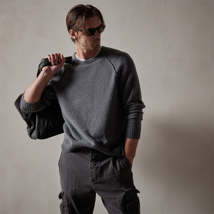 Cashmere Raglan Sweater in Flint | James Perse Los Angeles