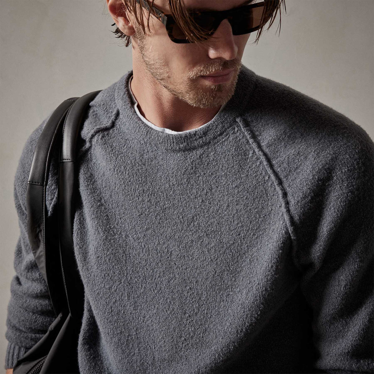 Cashmere Raglan Sweater in Flint | James Perse Los Angeles