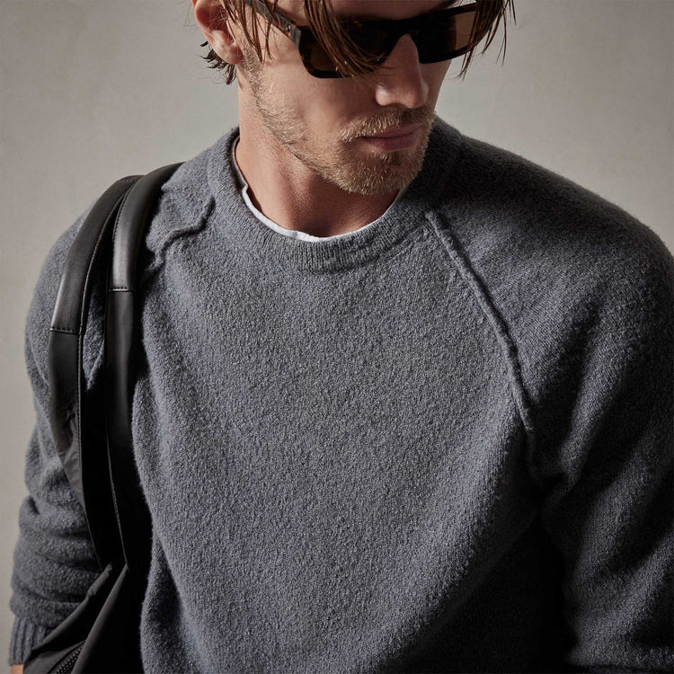 Cashmere Raglan Sweater in Flint | James Perse Los Angeles