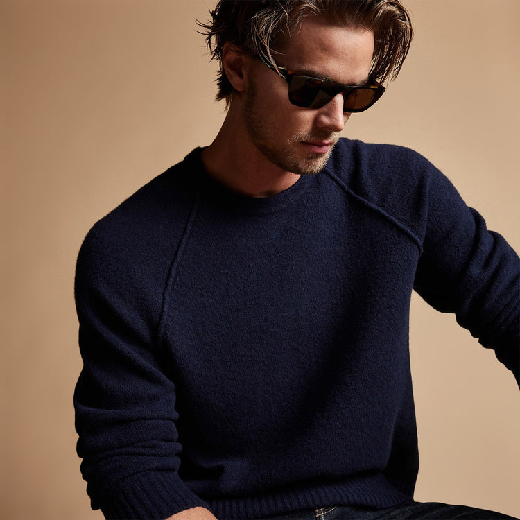 Cashmere Raglan Sweater in Navy | James Perse Los Angeles