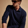 Cashmere Raglan Sweater Polo in Navy | James Perse Los Angeles
