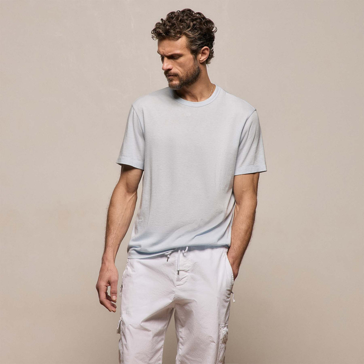 Cotton Cashmere Short Sleeve Tee in Memory | James Perse Los Angeles