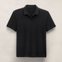 Cotton Cashmere Open Polo in Black | James Perse Los Angeles