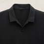 Cotton Cashmere Open Polo in Black | James Perse Los Angeles