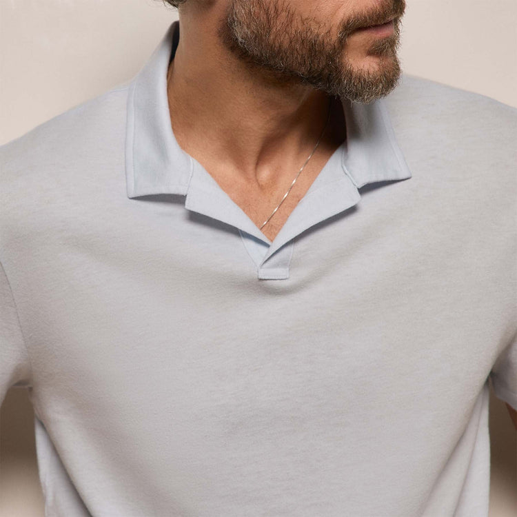 Cotton Cashmere Open Polo in Memory | James Perse Los Angeles