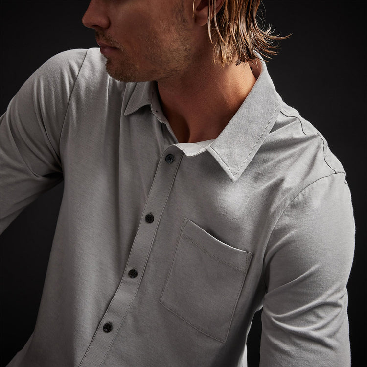 Knit Jersey Shirt in Blue Fog | James Perse Los Angeles