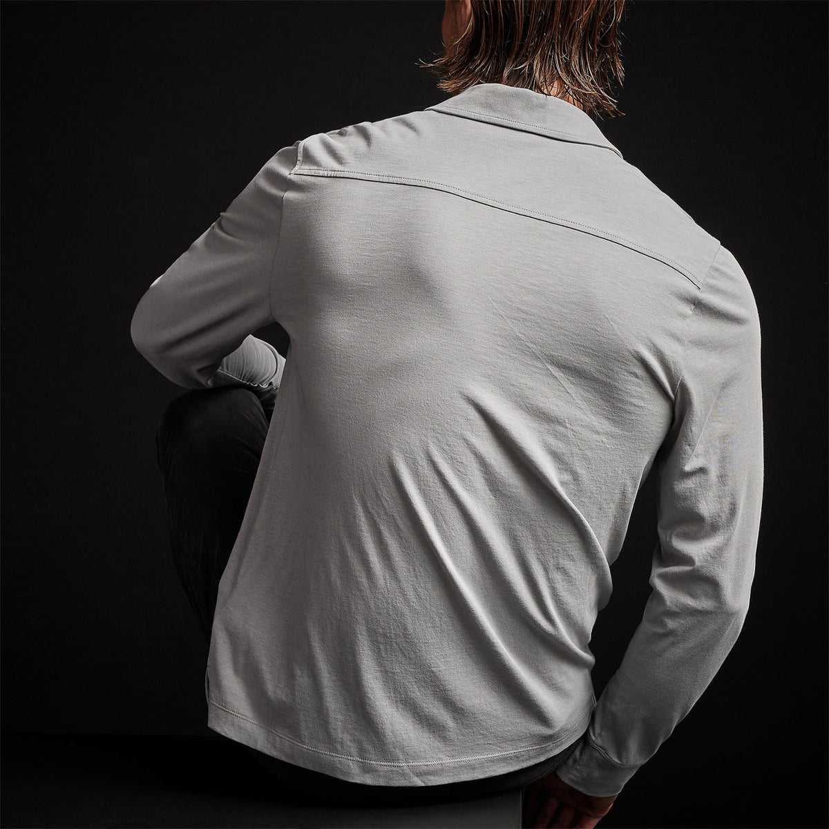 Knit Jersey Shirt in Blue Fog | James Perse Los Angeles