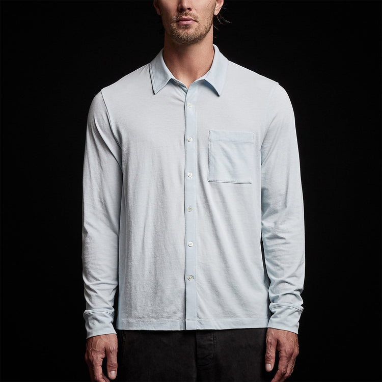 Knit Jersey Shirt in Baby Blue | James Perse Los Angeles