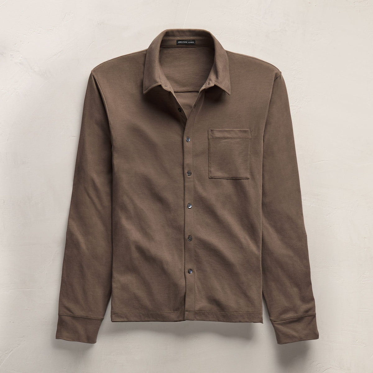 Clean Finish Jersey Shirt in Caribou | James Perse Los Angeles FLAT