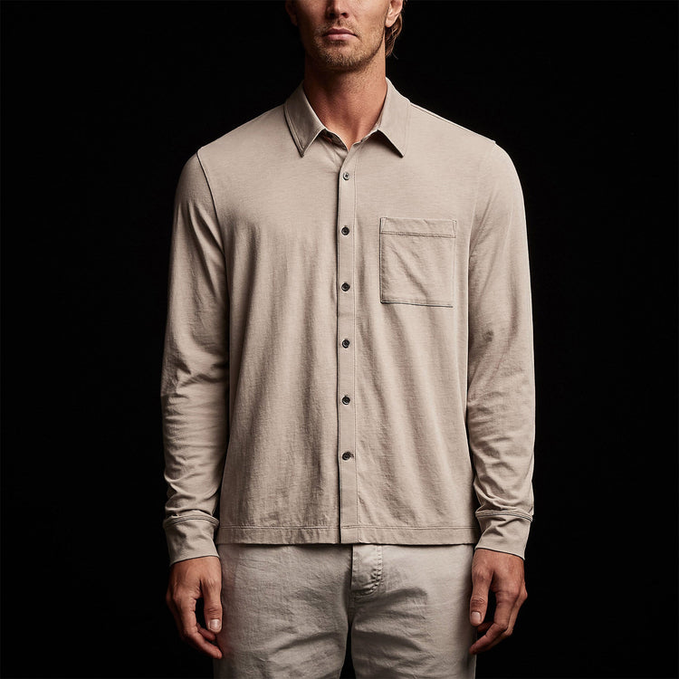 Clean Finish Jersey Shirt  in Dapple | James Perse Los Angeles