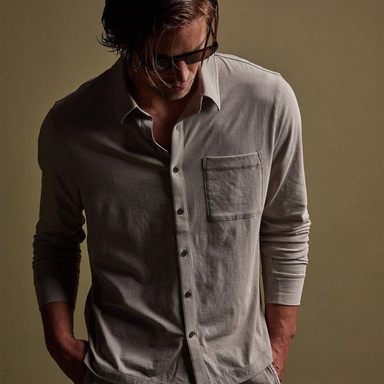 Clean Finish Jersey Shirt  in Dapple | James Perse Los Angeles