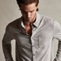 Clean Finish Jersey Shirt in Fog | James Perse Los Angeles