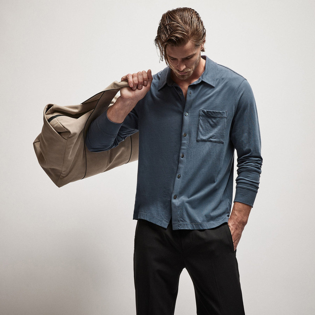 Clean Finish Jersey Shirt in Maine | James Perse Los Angeles