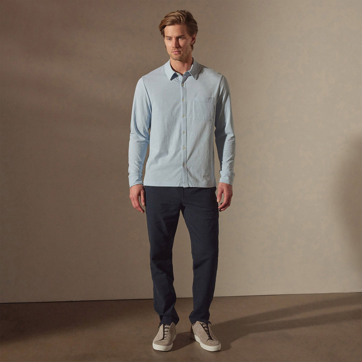Knit Jersey Shirt in Open Sky | James Perse Los Angeles