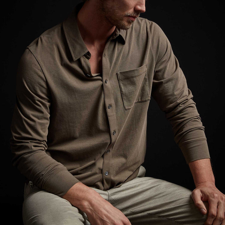 Knit Jersey Shirt in Old Whiskey | James Perse Los Angeles
