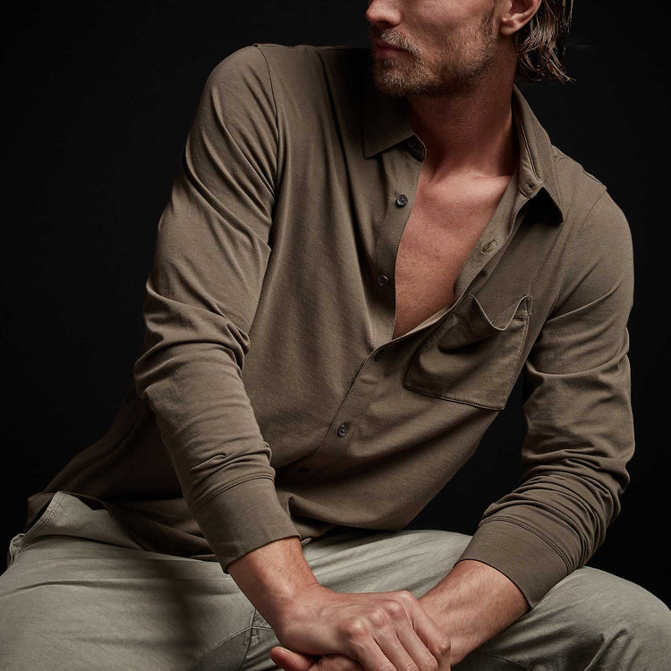 Knit Jersey Shirt in Old Whiskey | James Perse Los Angeles