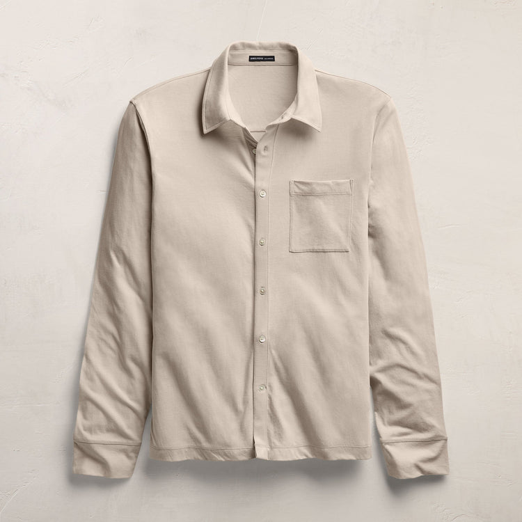 Clean Finish Jersey Shirt in Pearl | James Perse Los Angeles