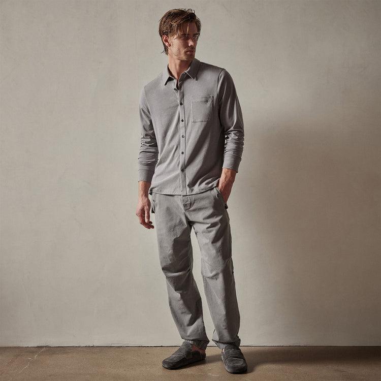 Knit Jersey Shirt in Silver Grey | James Perse Los Angeles