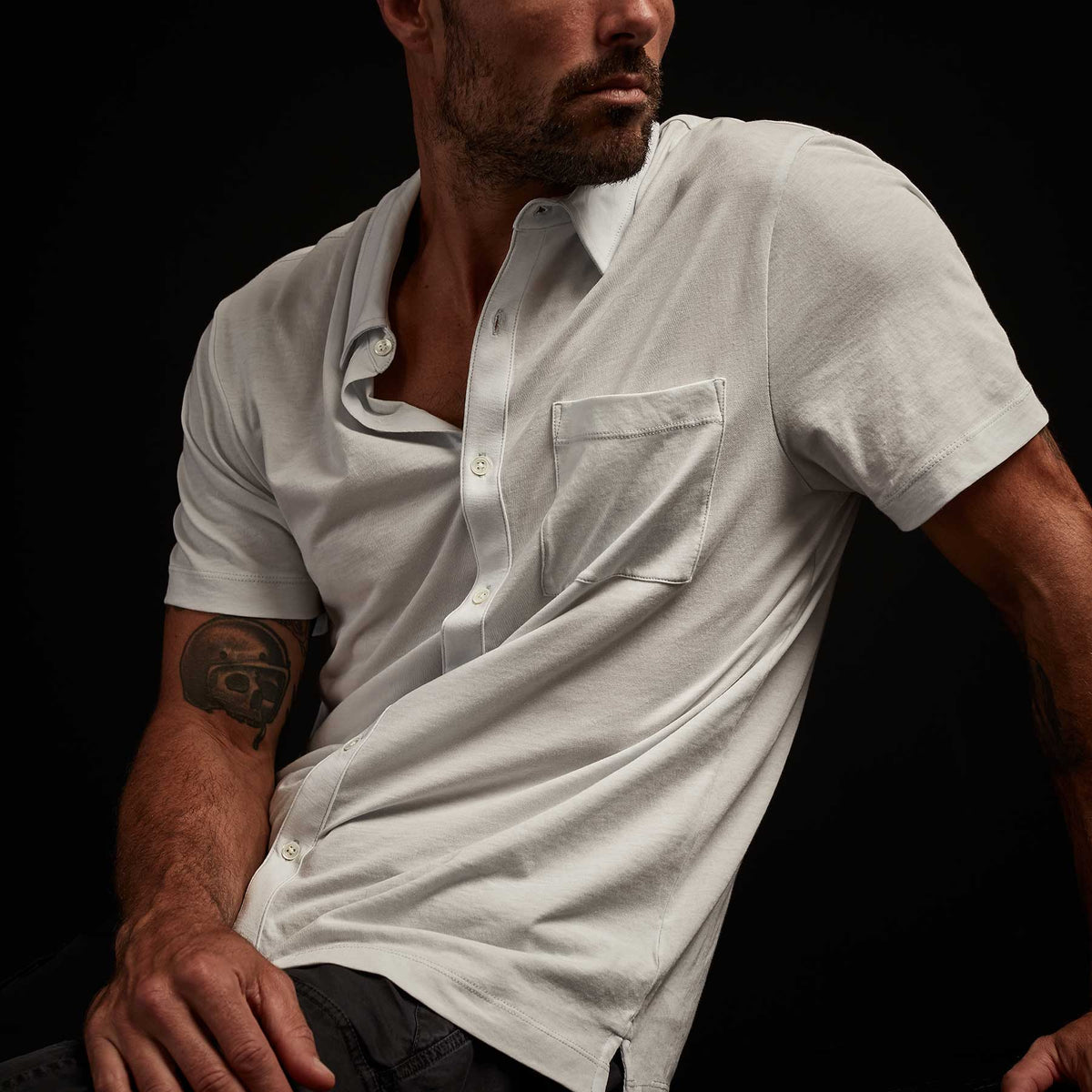 Clean Finish Jersey Shirt - Blue Ice | James Perse Los Angeles