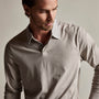 Clean Finish Jersey Contrast Polo in Dapple/Fog | James Perse Los Angeles