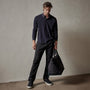 Clean Finish Jersey Contrast Polo in French Navy/Magma | James Perse Los Angeles
