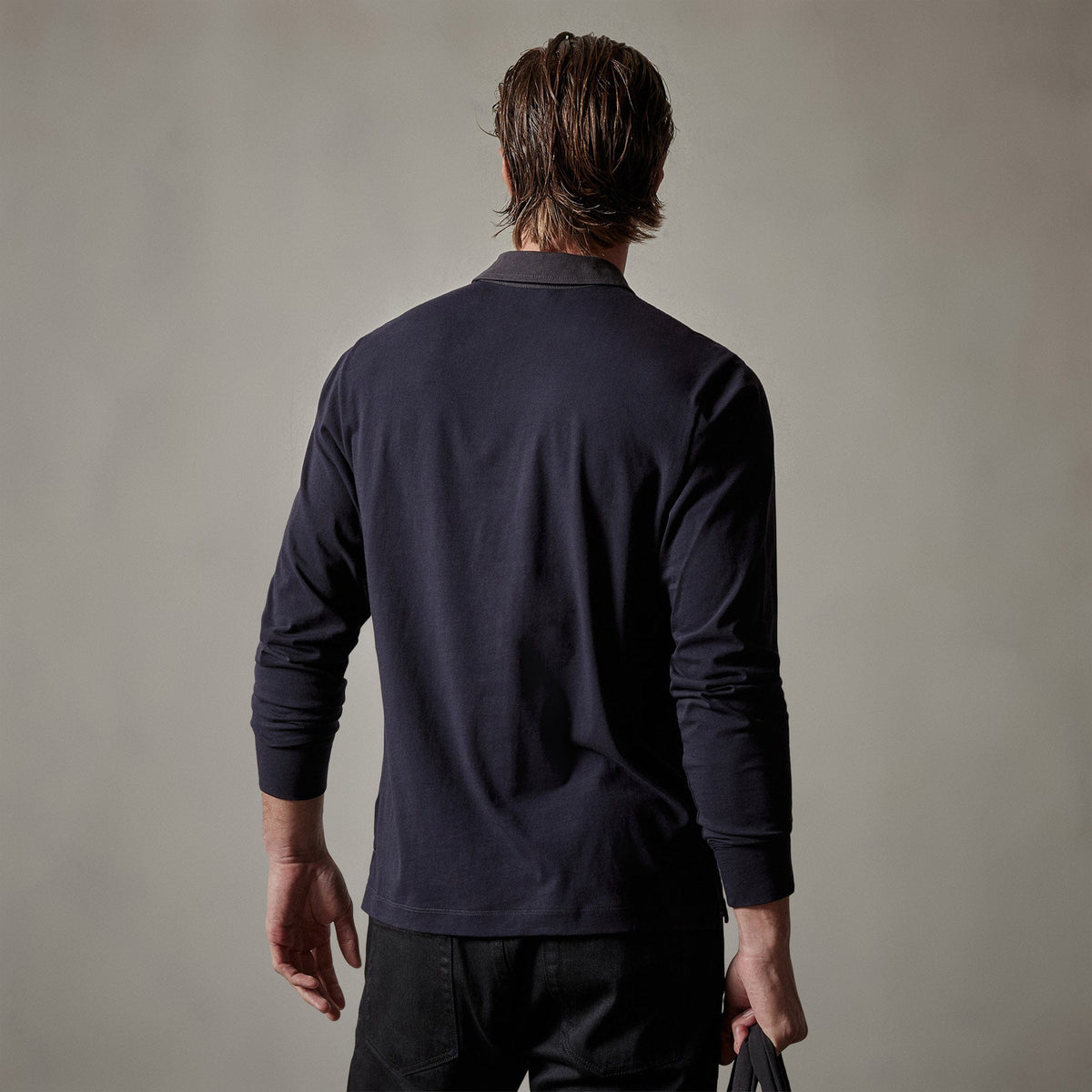 Clean Finish Jersey Contrast Polo in French Navy/Magma | James Perse Los Angeles