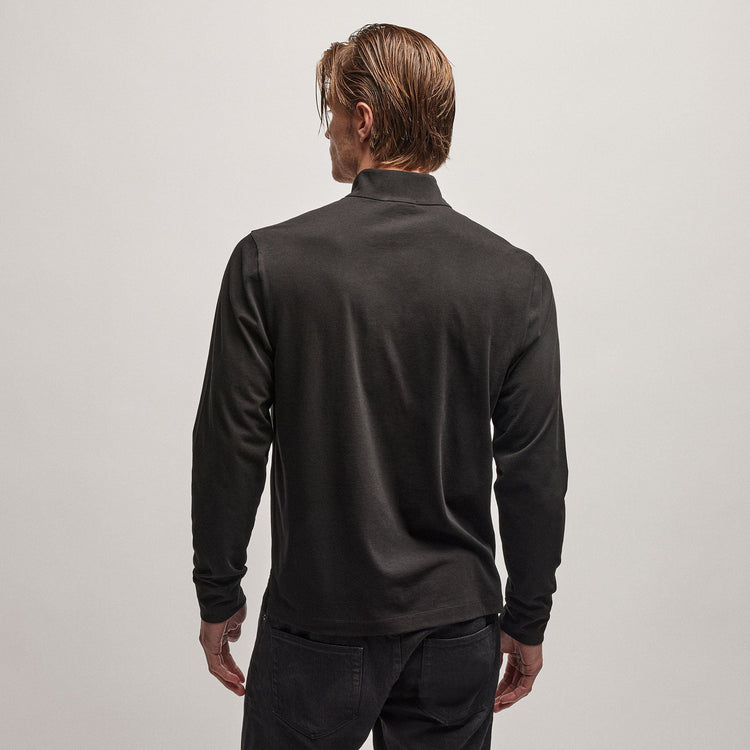 Clean Finish Jersey Half Zip in Black | James Perse Los Angeles