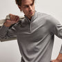 Clean Finish Jersey Half Zip in Silver Grey | James Perse Los Angeles