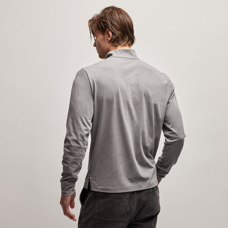 Clean Finish Jersey Half Zip in Silver Grey | James Perse Los Angeles