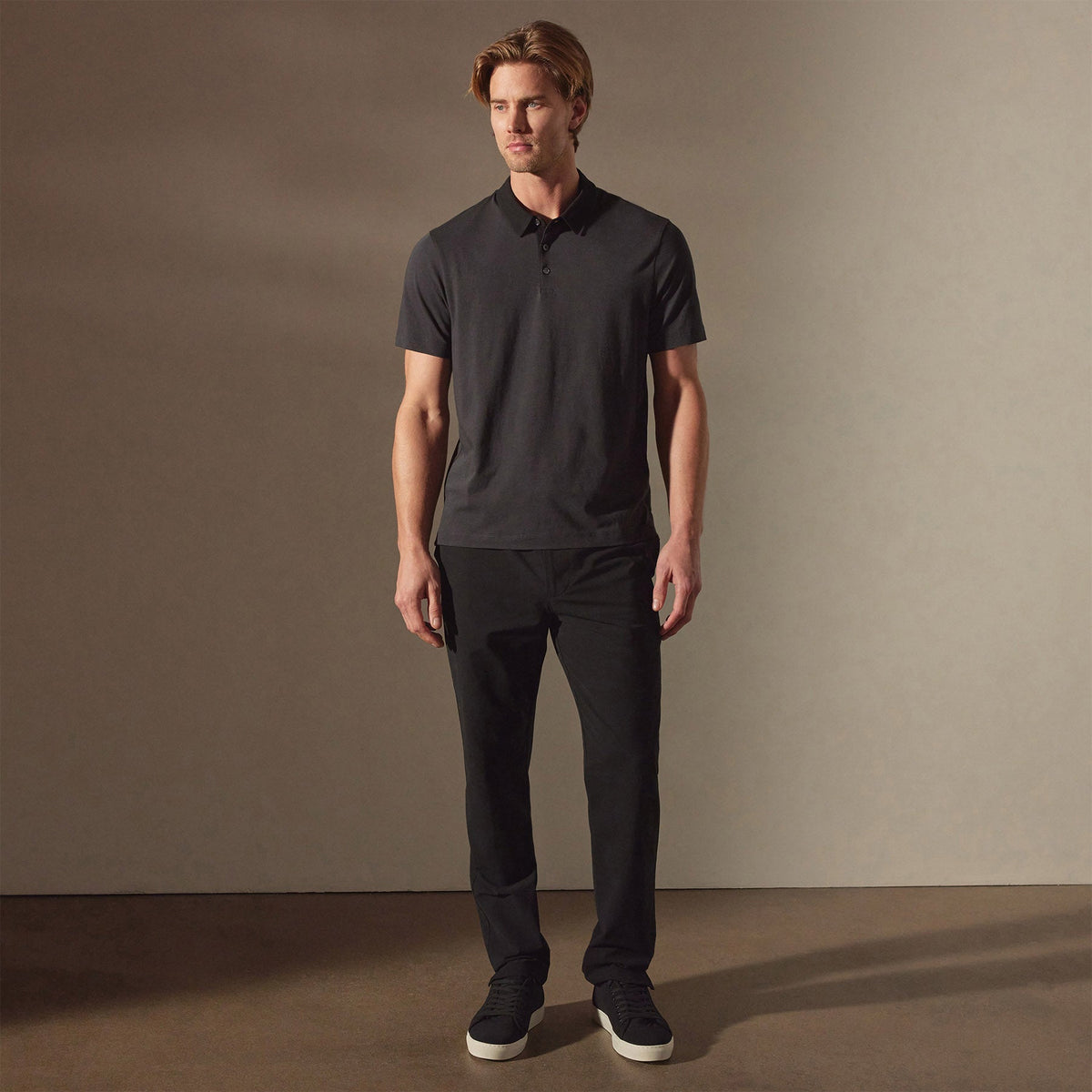 Clean Finish Jersey Polo in Magma/Black | James Perse Los Angeles