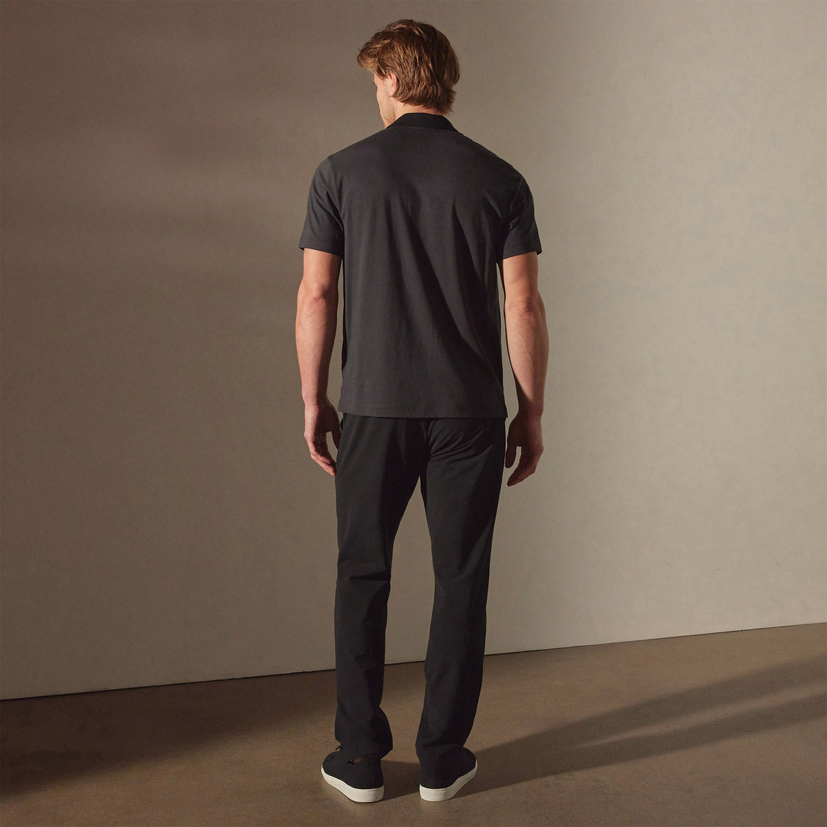 Clean Finish Jersey Polo in Magma/Black | James Perse Los Angeles