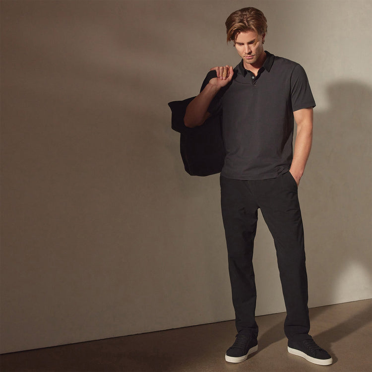 Clean Finish Jersey Polo in Magma/Black | James Perse Los Angeles