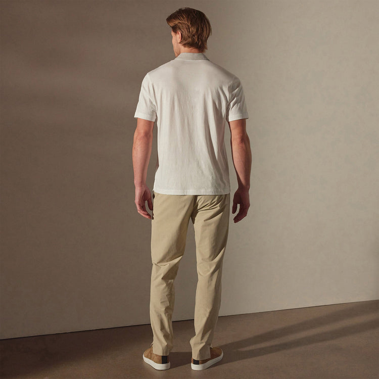 Clean Finish Jersey Polo in White/Fog | James Perse Los Angeles