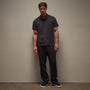 Clean Contrast Placket Short Sleeve in Magma/Black | James Perse Los Angeles