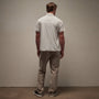 Clean Contrast Placket Short Sleeve in White/Parchment | James Perse Los Angeles