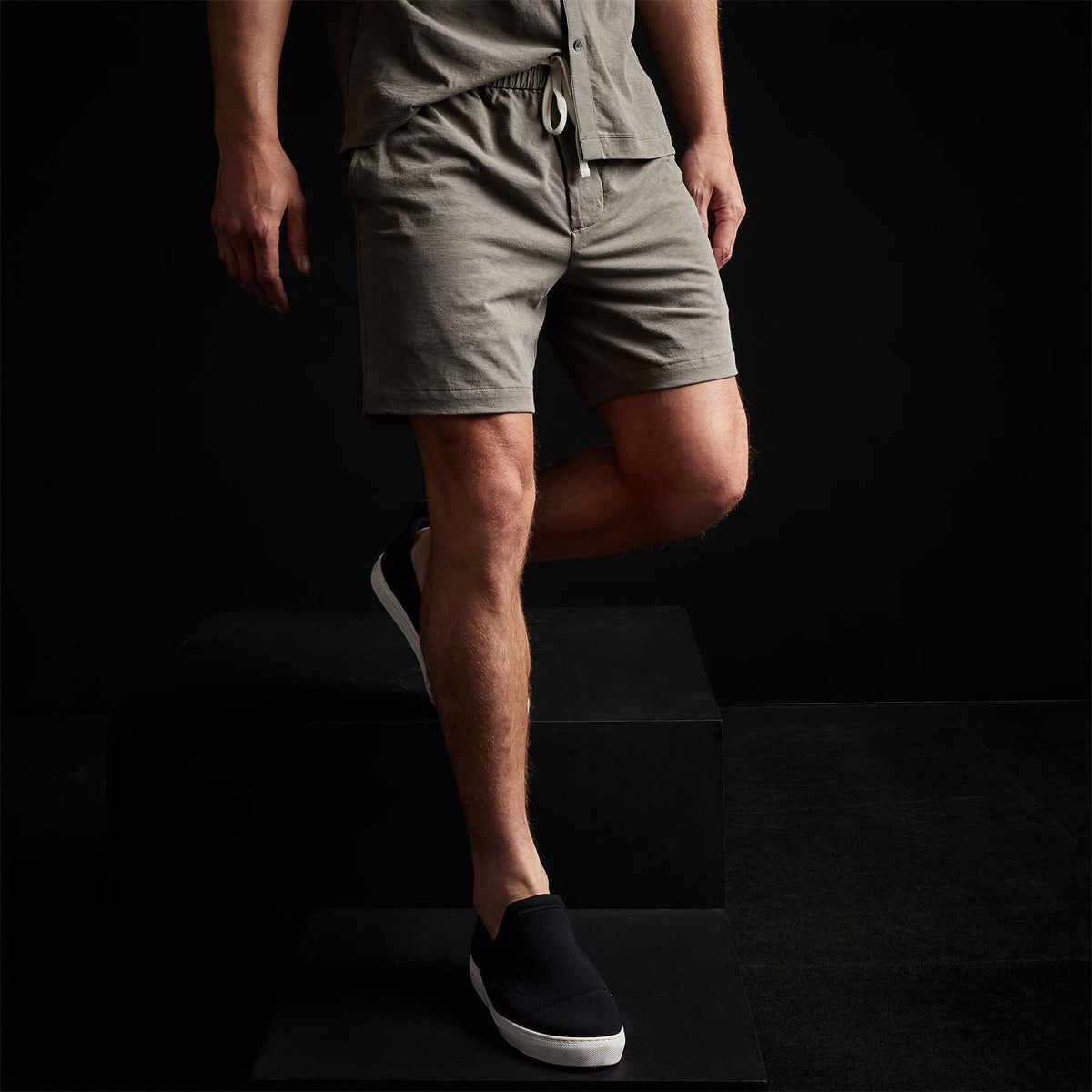 Clean Finish Jersey Short in River Rock | James Perse Los Angeles