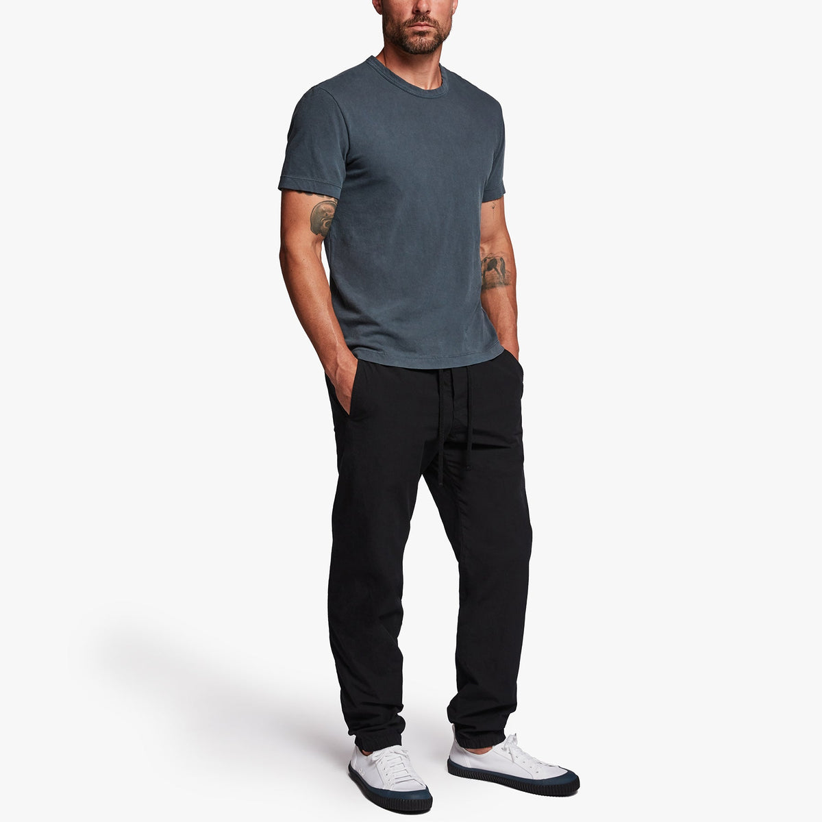 Twisted Seam Poplin Pant In Black | James Perse Los Angeles