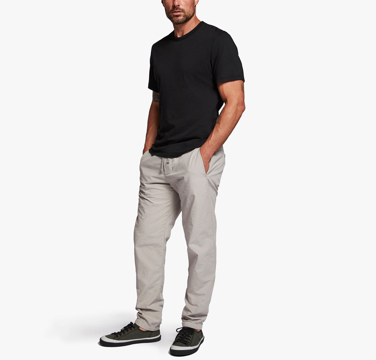 Twisted Seam Poplin Pant In Grey Cloud | James Perse Los Angeles